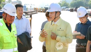전문학 서구청장, 출근길 정림동 트램 공사 현장 방문
