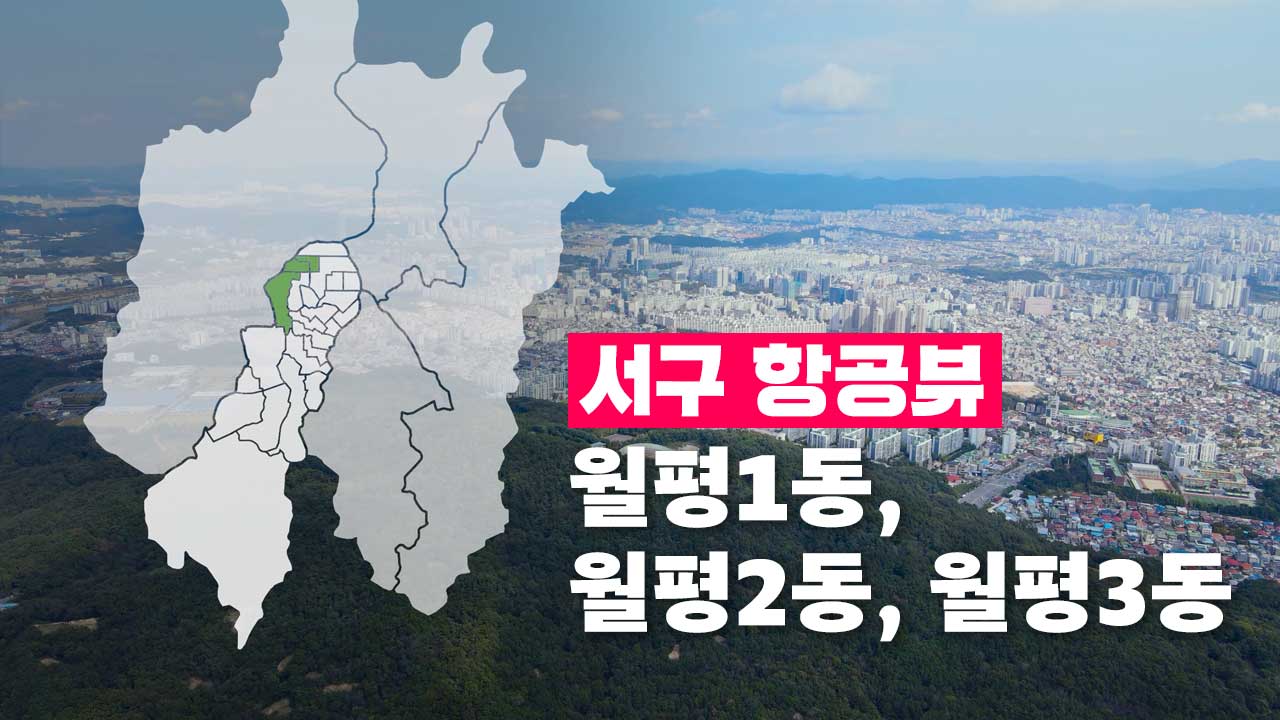 [4K] 하늘에서 본 서구 | 월평1동, 월평2동, 월평3동
